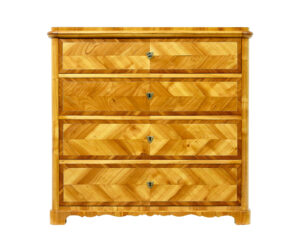 Mid 19th Century Scandinavian Inlaid Elm Chest of Drawers — thumbnail 6