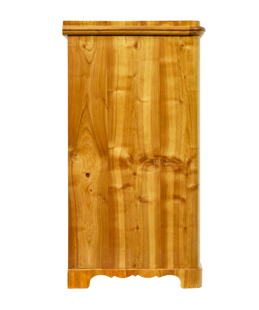 Mid 19th Century Scandinavian Inlaid Elm Chest of Drawers — image 2