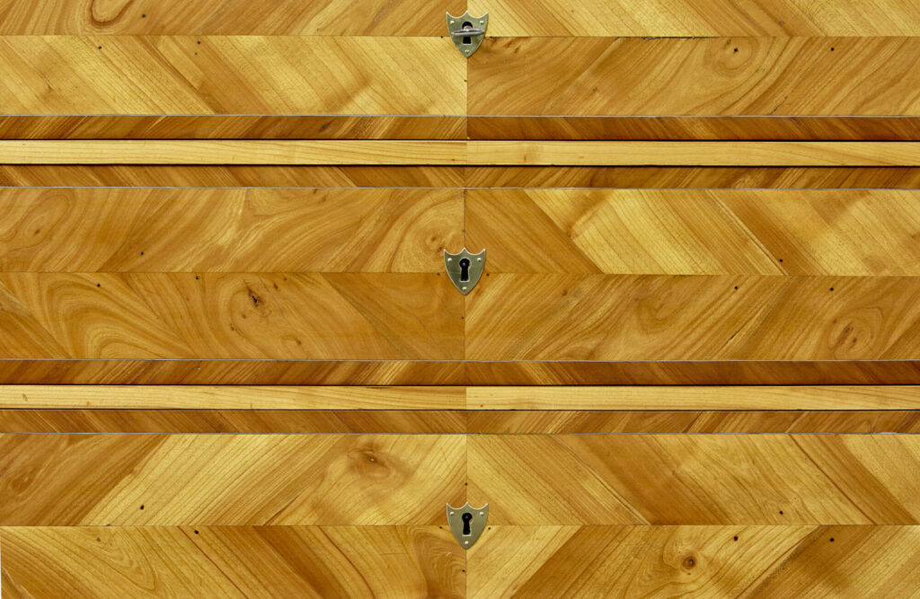 Mid 19th Century Scandinavian Inlaid Elm Chest of Drawers — image 13
