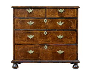 17th Century William and Mary Inlaid Walnut Chest of Drawers — thumbnail 6