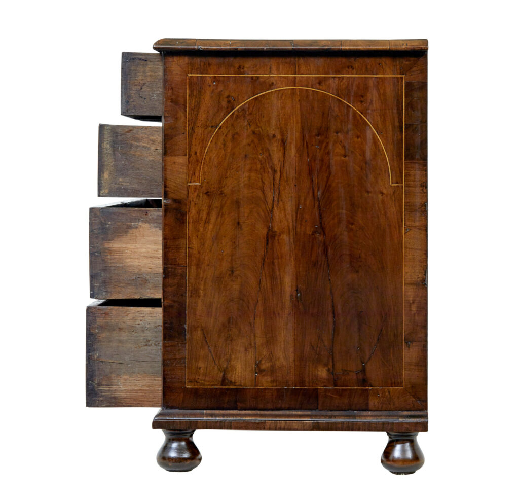 17th Century William and Mary Inlaid Walnut Chest of Drawers — image 4