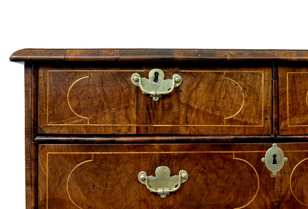 17th Century William and Mary Inlaid Walnut Chest of Drawers — image 10