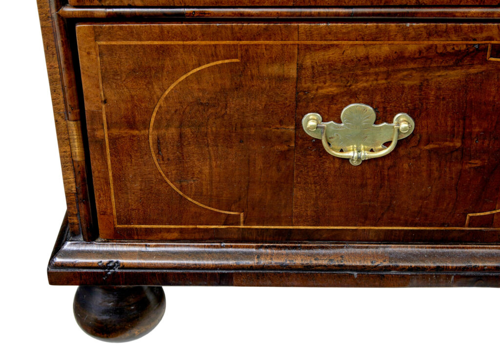 17th Century William and Mary Inlaid Walnut Chest of Drawers — image 9
