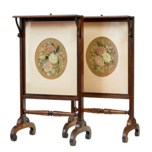 FINE PAIR OF REGENCY PERIOD TAPESTRY FIRE SCREENS