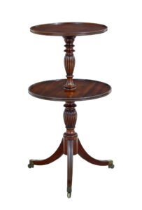 19TH CENTURY WILLIAM IV MAHOGANY 2 TIER CIRCULAR SERVING TABLE