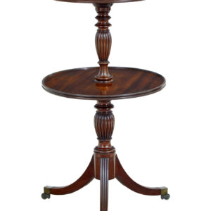 19TH CENTURY WILLIAM IV MAHOGANY 2 TIER CIRCULAR SERVING TABLE