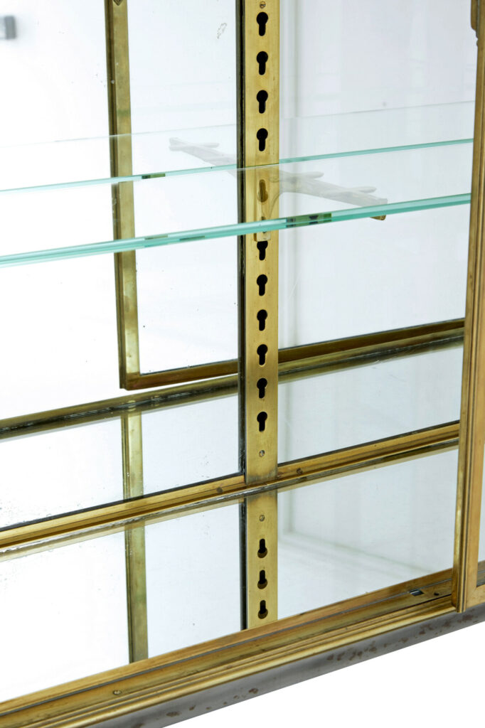 French 1920’s Brass Glazed Shop Display Cabinet by Siegel — image 5