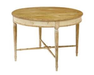 19th Century Circular Scandinavian Pine Dining Table — thumbnail 1