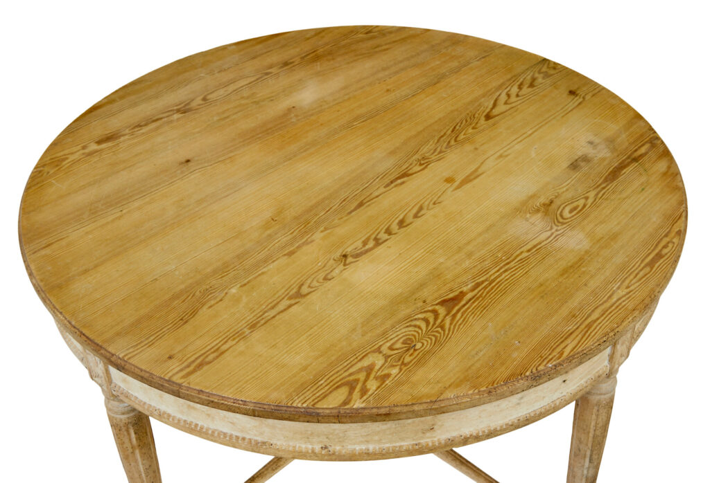 19th Century Circular Scandinavian Pine Dining Table — image 5