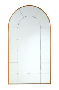 MID CENTURY SWEDISH ARCHED SHAPED HARLEQUIN MIRROR
