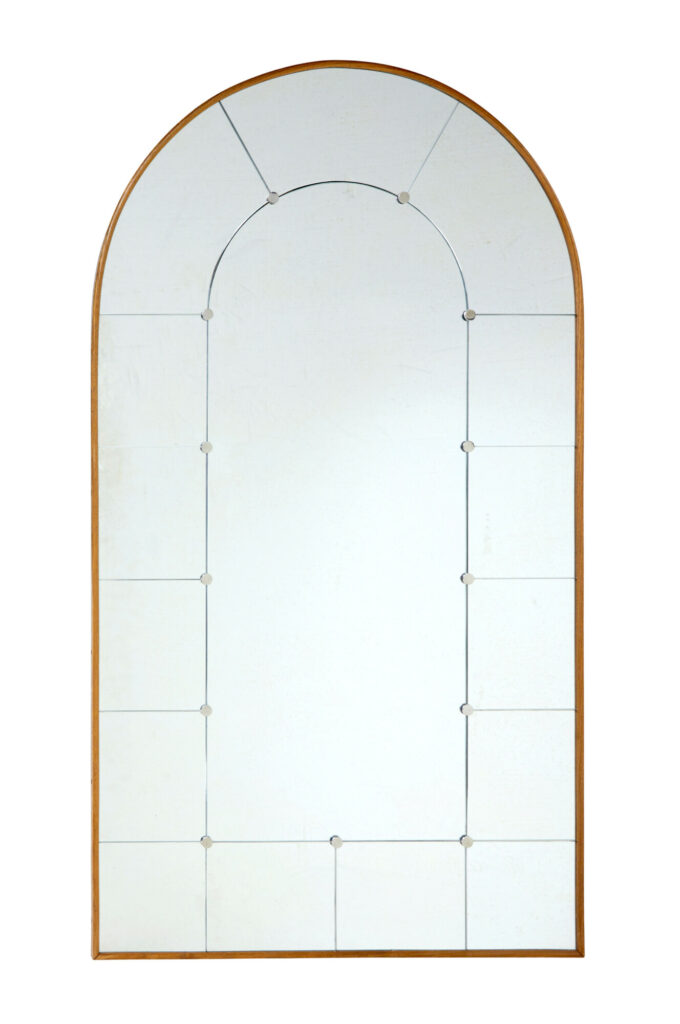 Mid Century Swedish Arched Shaped Harlequin Mirror