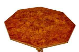 19th Century Scandinavian Burr Elm Octagonal Side Table — thumbnail 3