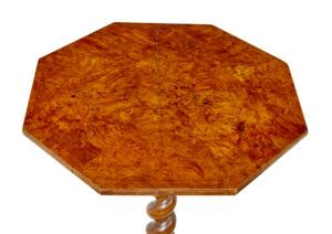 19th Century Scandinavian Burr Elm Octagonal Side Table — thumbnail 2