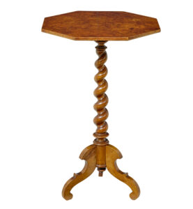 19th Century Scandinavian Burr Elm Octagonal Side Table — thumbnail 6