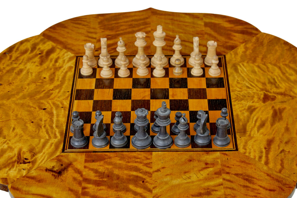 Swedish 19th Century Inlaid Birch Games Table — image 2