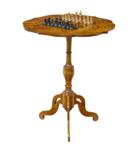 SWEDISH 19TH CENTURY INLAID BIRCH GAMES TABLE