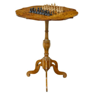 SWEDISH 19TH CENTURY INLAID BIRCH GAMES TABLE