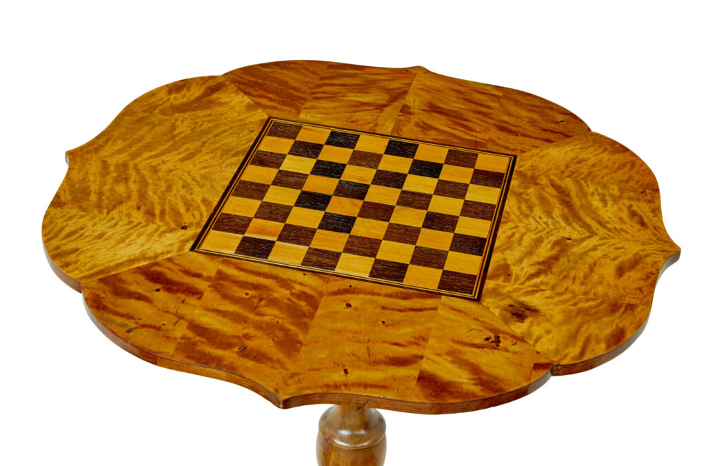 Swedish 19th Century Inlaid Birch Games Table — image 6