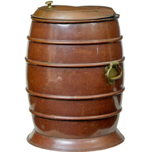 19TH CENTURY COPPER AND BRASS WATER BARREL