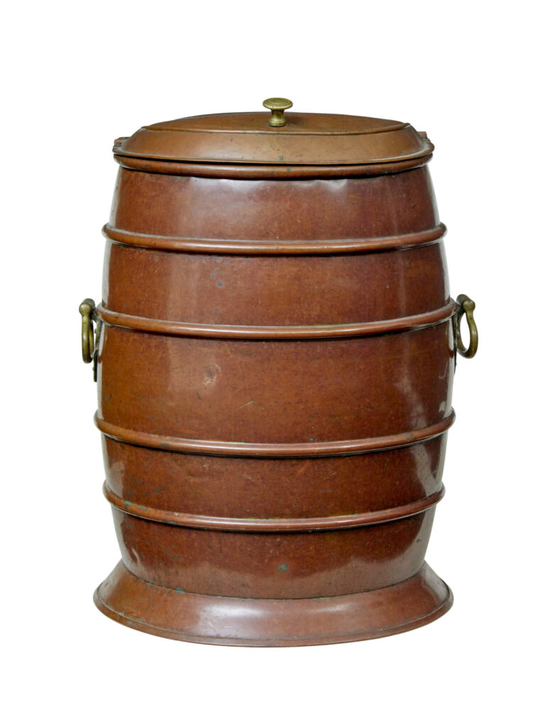 19th Century Copper and Brass Water Barrel — image 7