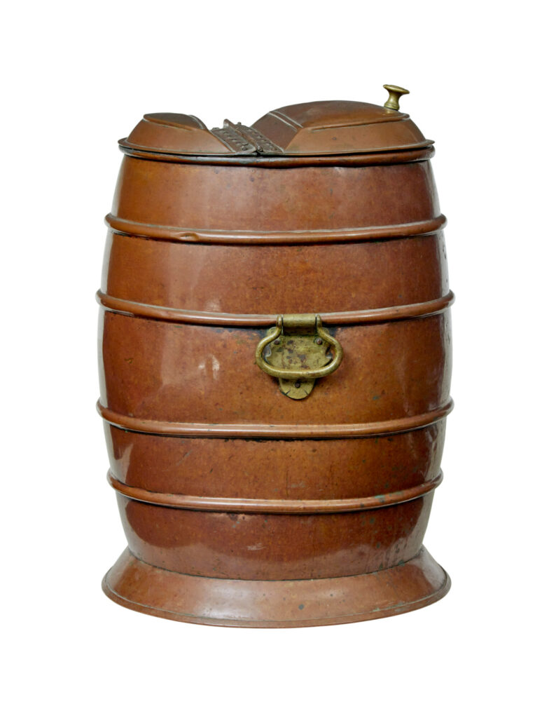 19th Century Copper and Brass Water Barrel — image 5