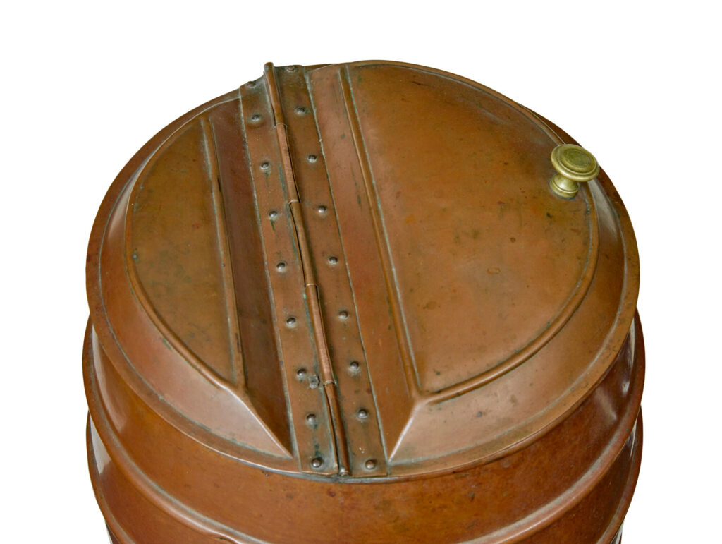 19th Century Copper and Brass Water Barrel — image 4