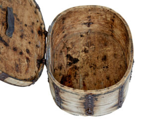 Mid 18th Century Swedish Pine Baroque Metal Bound Box — thumbnail 6