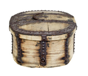 Mid 18th Century Swedish Pine Baroque Metal Bound Box — thumbnail 5