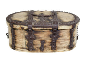 Mid 18th Century Swedish Pine Baroque Metal Bound Box — thumbnail 4
