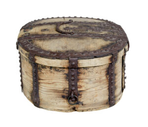 Mid 18th Century Swedish Pine Baroque Metal Bound Box — thumbnail 3