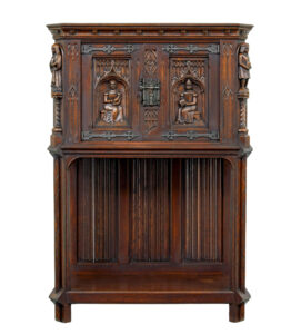 Early 20th Century Carved Oak Renaissance Revival Cupboard — thumbnail 6