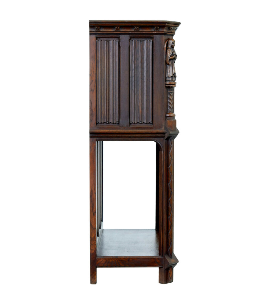 Early 20th Century Carved Oak Renaissance Revival Cupboard — image 2