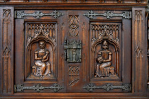 Early 20th Century Carved Oak Renaissance Revival Cupboard — thumbnail 8