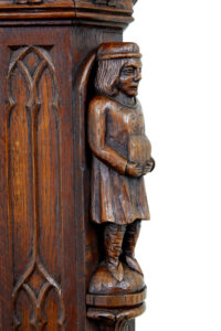 Early 20th Century Carved Oak Renaissance Revival Cupboard — thumbnail 7