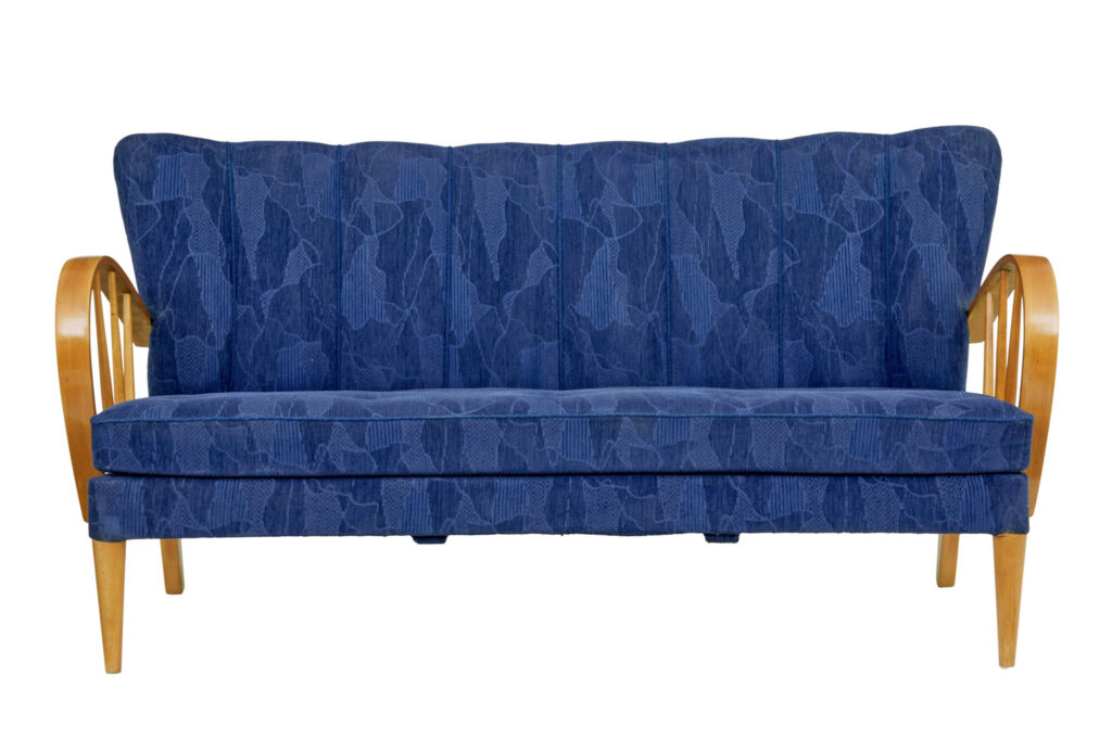 Mid 20th Century Scandinavian Elm Show Frame Sofa — image 7