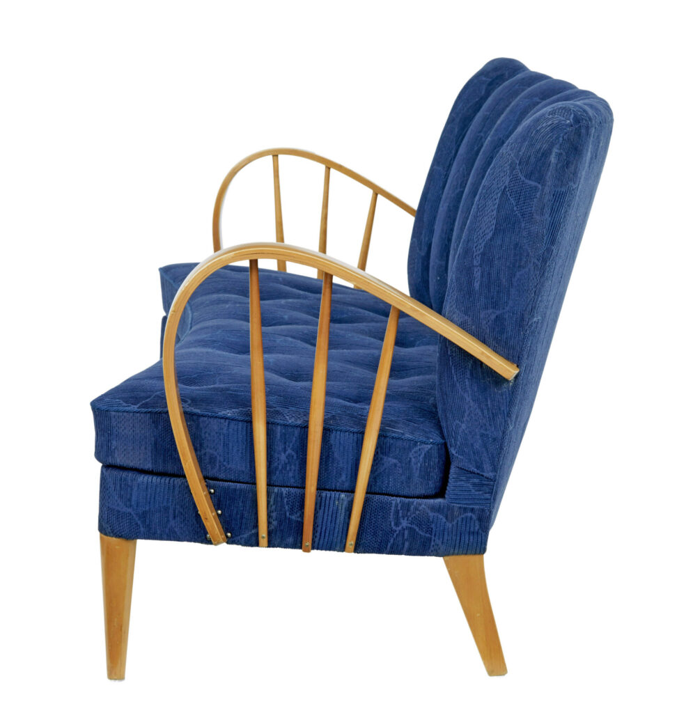 Mid 20th Century Scandinavian Elm Show Frame Sofa — image 6