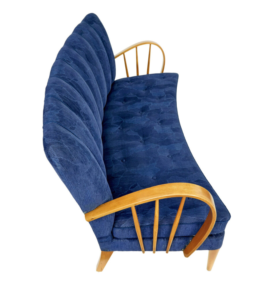 Mid 20th Century Scandinavian Elm Show Frame Sofa — image 2