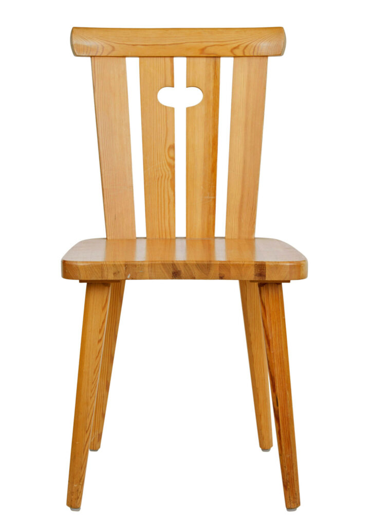 Set of 8 Mid Century Swedish Pine Dining Chairs — image 5