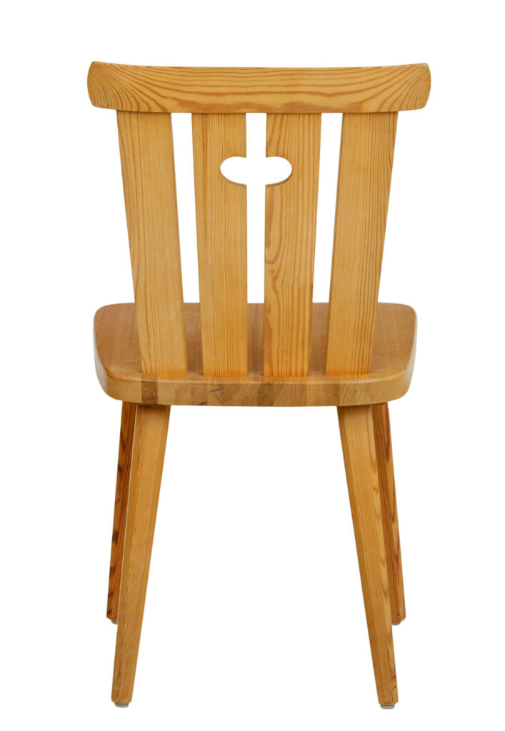 Set of 8 Mid Century Swedish Pine Dining Chairs — image 3
