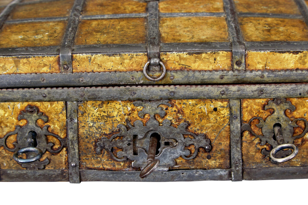 Late 18th Century Scandinavian Metal Bound Box — image 7