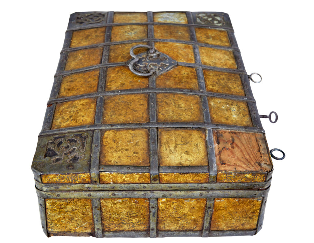 Late 18th Century Scandinavian Metal Bound Box — image 4