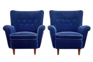 Fine Mid 20th Century Blue 3 Piece Suite — thumbnail 12
