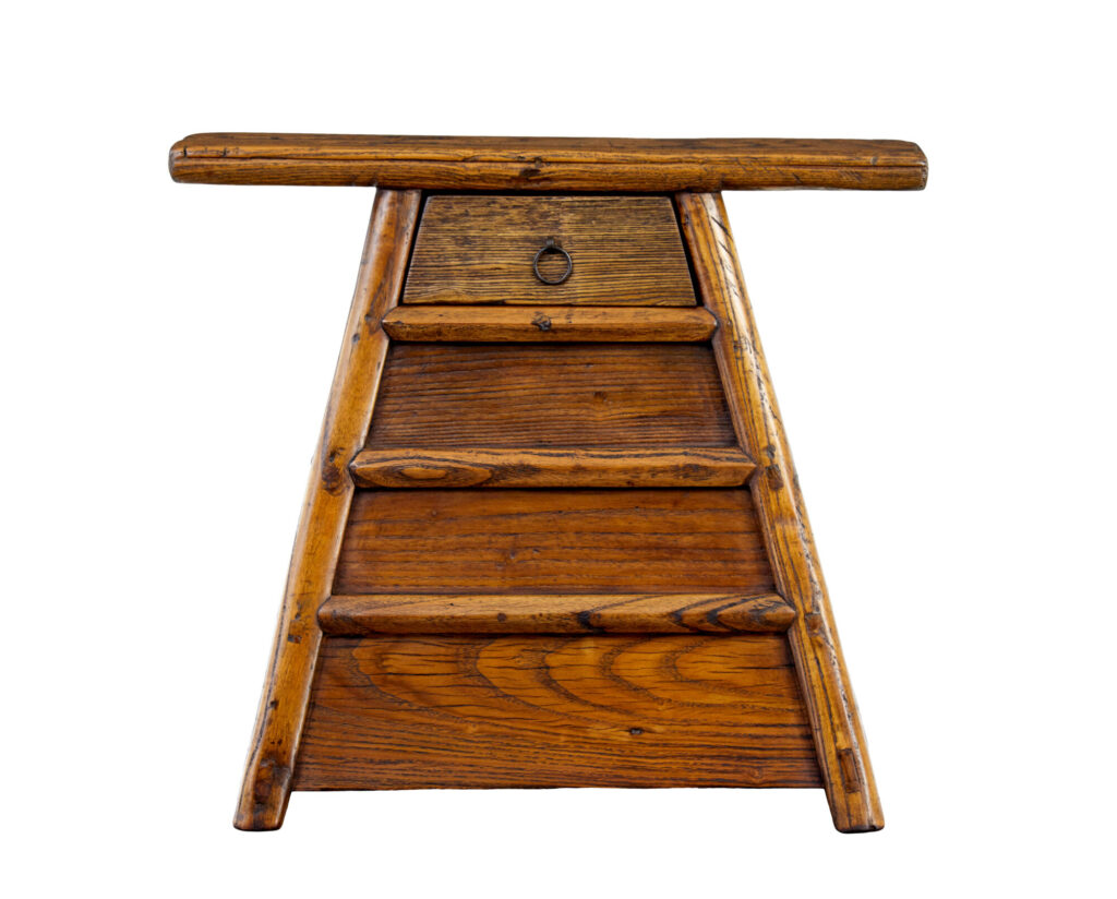 Small 19th Century Elm Table Top Chest of Drawers — image 7