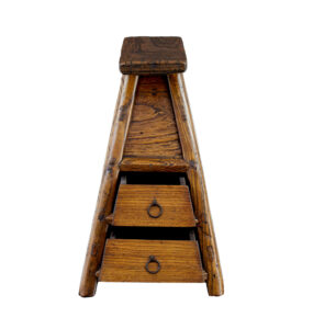 Small 19th Century Elm Table Top Chest of Drawers — thumbnail 4