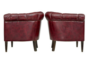 Pair of Mid 20th Century Red Leather Club Armchairs — thumbnail 6