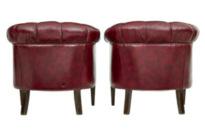 Pair of Mid 20th Century Red Leather Club Armchairs — thumbnail 5