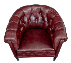 Pair of Mid 20th Century Red Leather Club Armchairs — thumbnail 3