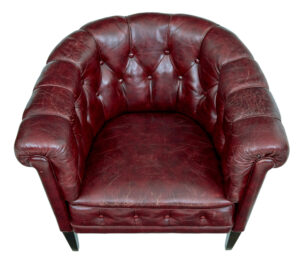 Pair of Mid 20th Century Red Leather Club Armchairs — thumbnail 2