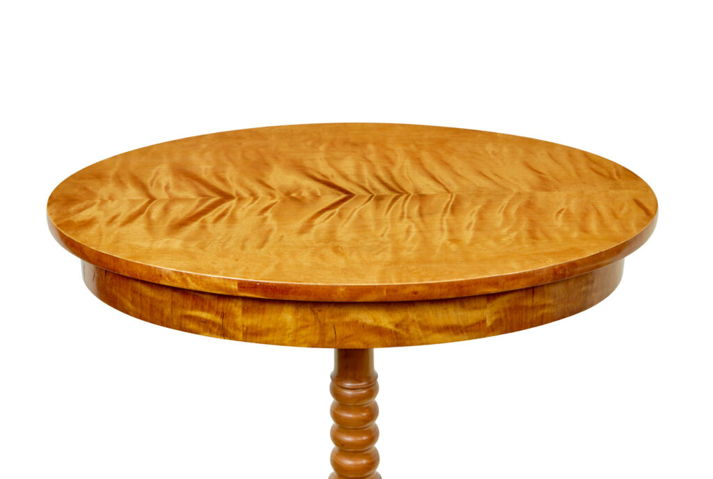 Swedish 19th Century Carved Birch Occasional Table — image 6