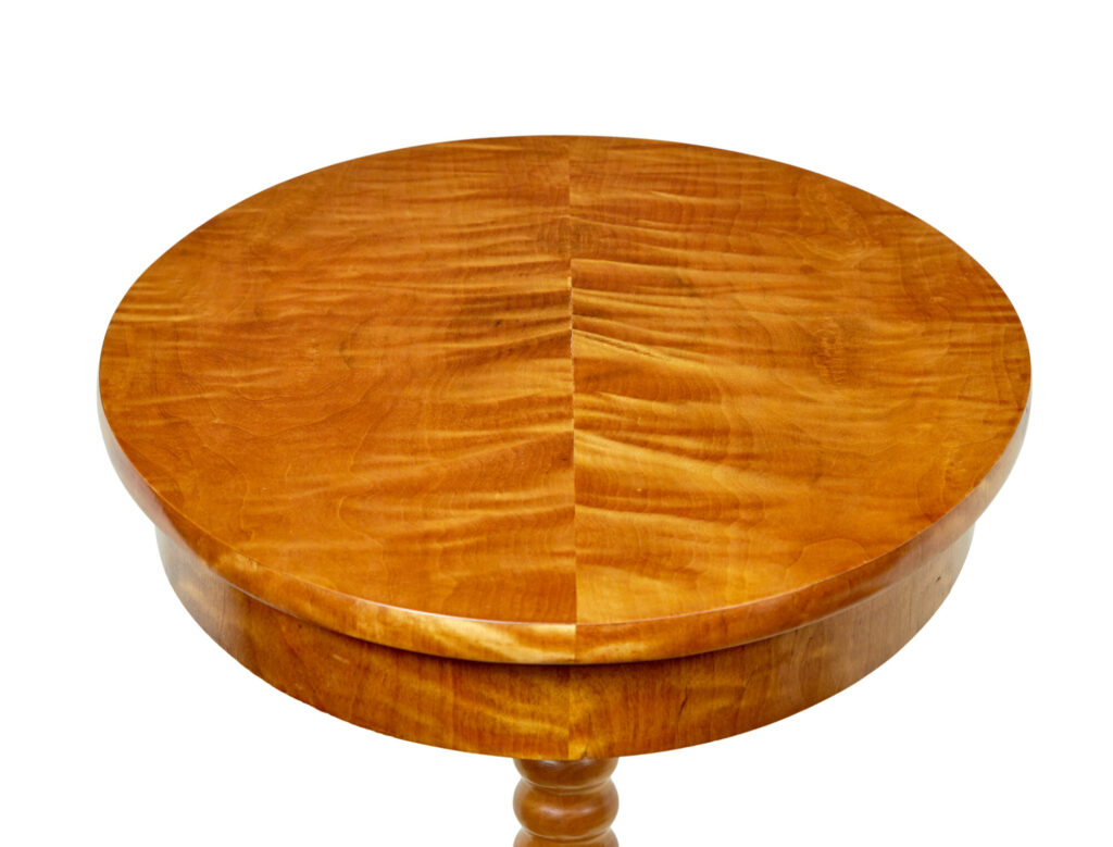 Swedish 19th Century Carved Birch Occasional Table — image 5